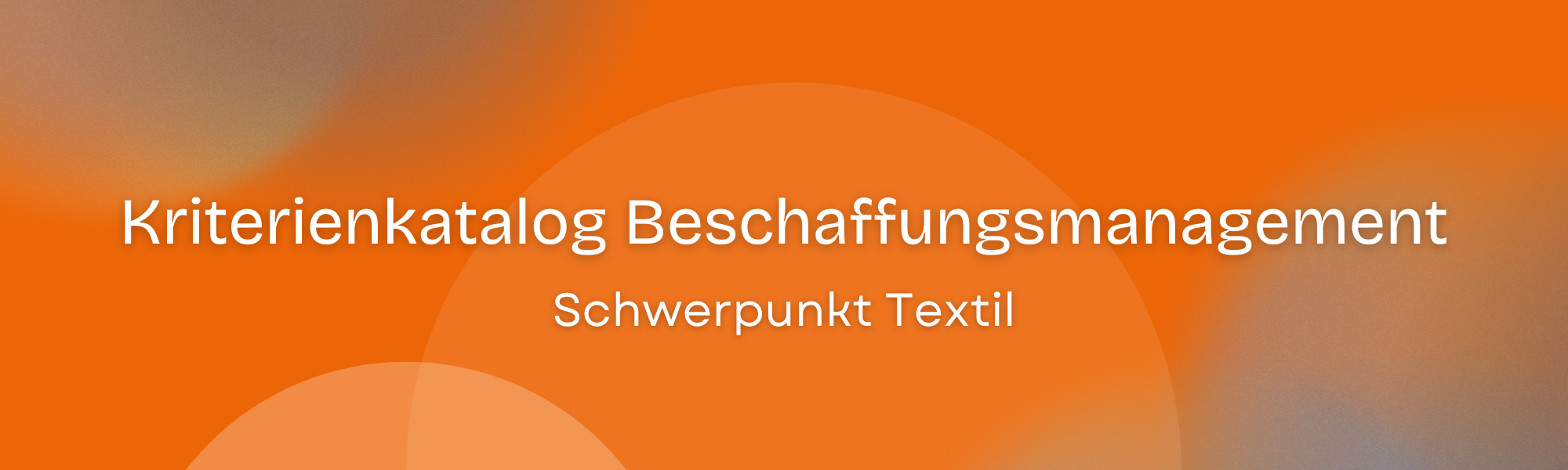Kriterienkatalog Beschaffungsmanagement – Schwerpunkt Textil 